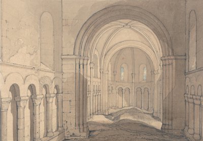 Interieur van de kapel van Saint Julien, nabij Rouen, Normandië door John Sell Cotman